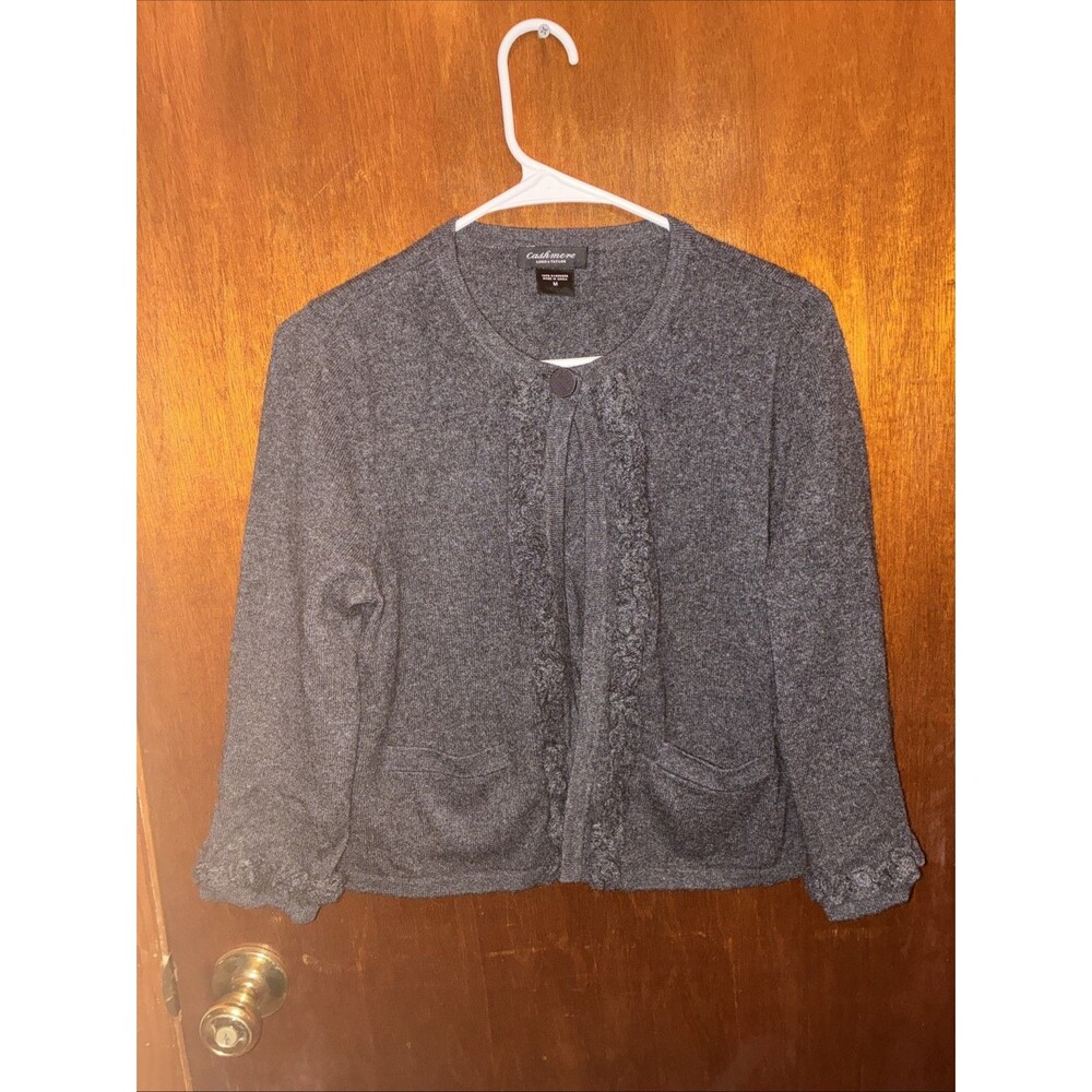 Lord & Taylor Women’s Gray 100% Cashmere Cardigan Size Medium